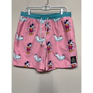 Disney Mickey Mouse Swim Trunks Neff Pink All Over Print Size L